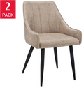 Ari Modern Dining Chair, 2-pack with Black Legs