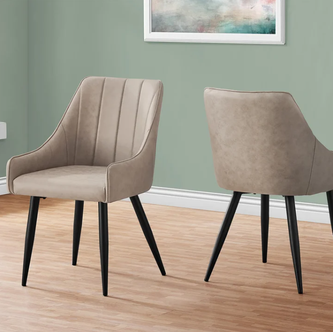 Ari Modern Dining Chair, 2-pack with Black Legs