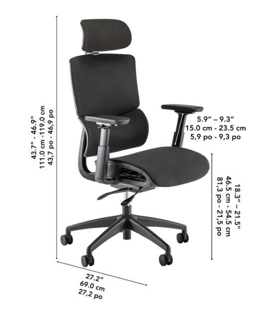 Align High Back Ergonomic Mesh Office Chair, Black